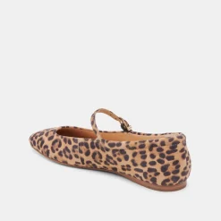 REYES BALLET FLATS DK LEOPARD SUEDE