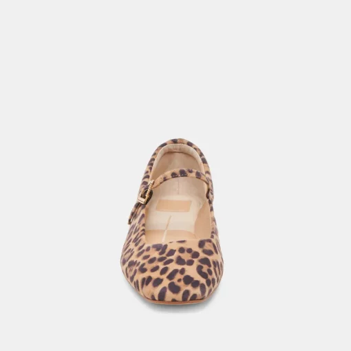 REYES BALLET FLATS DK LEOPARD SUEDE