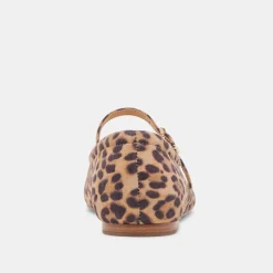 REYES BALLET FLATS DK LEOPARD SUEDE