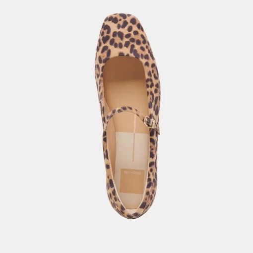 REYES BALLET FLATS DK LEOPARD SUEDE