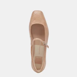 REYES BALLET FLATS TOFFEE SNAKE EMBOSSED