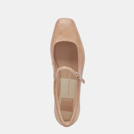 REYES BALLET FLATS TOFFEE SNAKE EMBOSSED