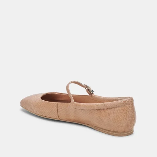 REYES BALLET FLATS TOFFEE SNAKE EMBOSSED