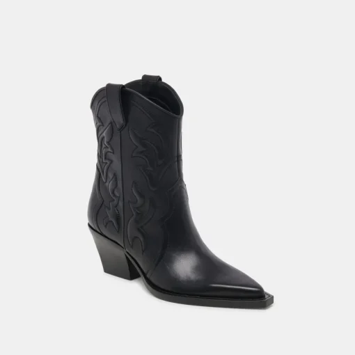 RIMONA WIDE CALF BOOTIES BLACK LEATHER