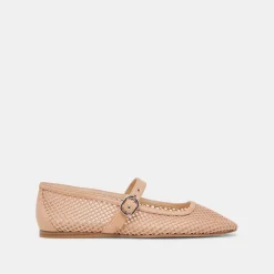 RODNI MESH BALLET FLATS LIGHT TAN WOVEN MESH