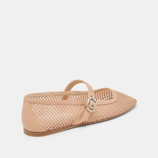 RODNI MESH BALLET FLATS LIGHT TAN WOVEN MESH