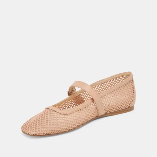 RODNI MESH BALLET FLATS LIGHT TAN WOVEN MESH