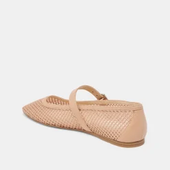RODNI MESH BALLET FLATS LIGHT TAN WOVEN MESH