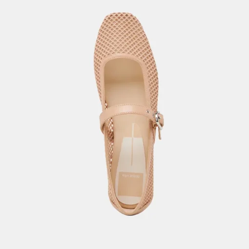 RODNI MESH BALLET FLATS LIGHT TAN WOVEN MESH