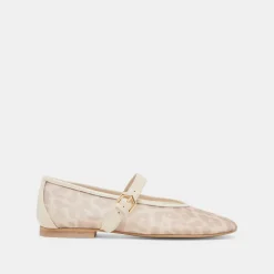 ROSLYN BALLET FLATS WHITE LEOPARD MESH