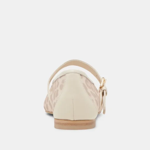 ROSLYN BALLET FLATS WHITE LEOPARD MESH