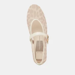 ROSLYN BALLET FLATS WHITE LEOPARD MESH