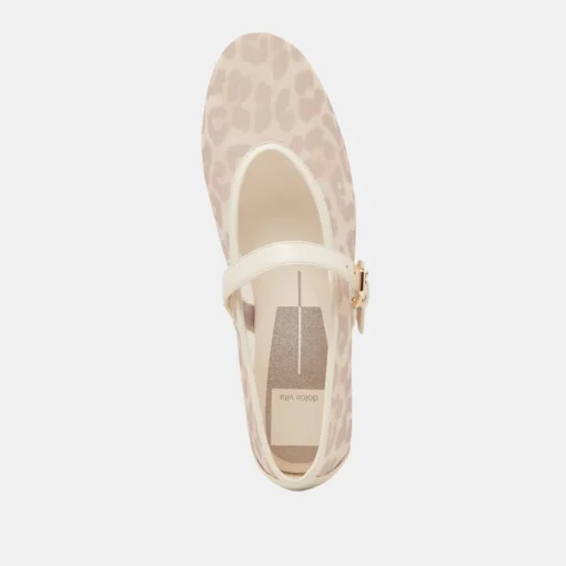 ROSLYN BALLET FLATS WHITE LEOPARD MESH