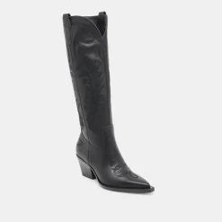 RYATT EXTRA WIDE CALF BOOTS BLACK LEATHER