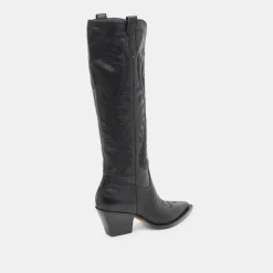 RYATT EXTRA WIDE CALF BOOTS BLACK LEATHER