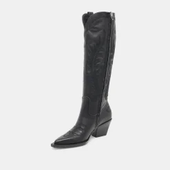 RYATT EXTRA WIDE CALF BOOTS BLACK LEATHER