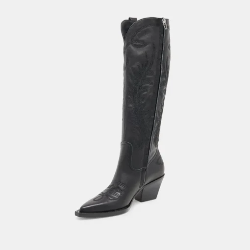 RYATT EXTRA WIDE CALF BOOTS BLACK LEATHER