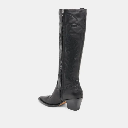 RYATT EXTRA WIDE CALF BOOTS BLACK LEATHER