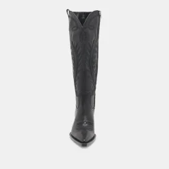RYATT EXTRA WIDE CALF BOOTS BLACK LEATHER