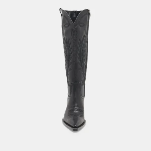 RYATT EXTRA WIDE CALF BOOTS BLACK LEATHER
