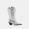 RYLAND EXTRA WIDE CALF BOOTS SILVER DISTRESSED LEATHER