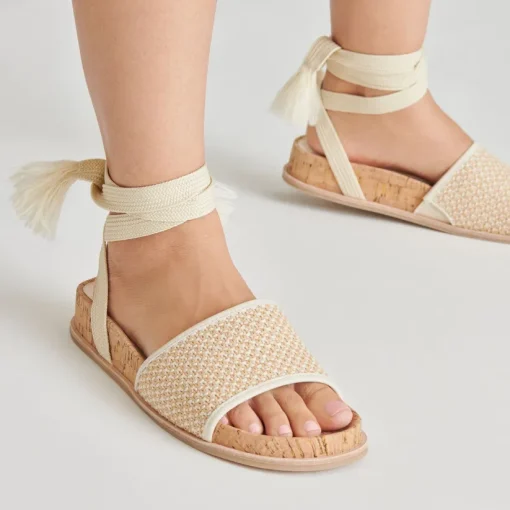 SALACY SANDALS WHITE NATURAL RAFFIA