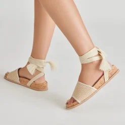 SALACY SANDALS WHITE NATURAL RAFFIA