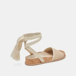 SALACY SANDALS WHITE NATURAL RAFFIA
