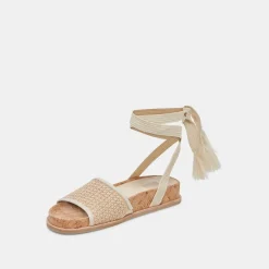 SALACY SANDALS WHITE NATURAL RAFFIA