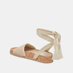 SALACY SANDALS WHITE NATURAL RAFFIA