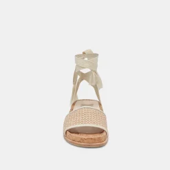 SALACY SANDALS WHITE NATURAL RAFFIA