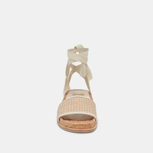 SALACY SANDALS WHITE NATURAL RAFFIA