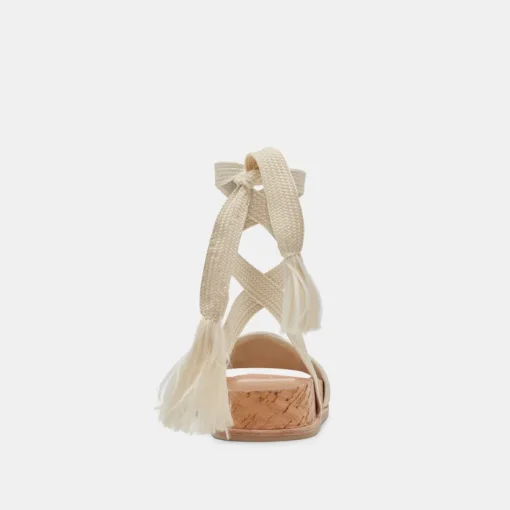 SALACY SANDALS WHITE NATURAL RAFFIA