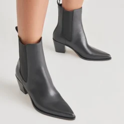 SHADIE H2O WIDE BOOTIES BLACK LEATHER