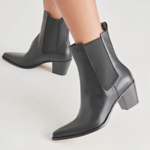 SHADIE H2O WIDE BOOTIES BLACK LEATHER