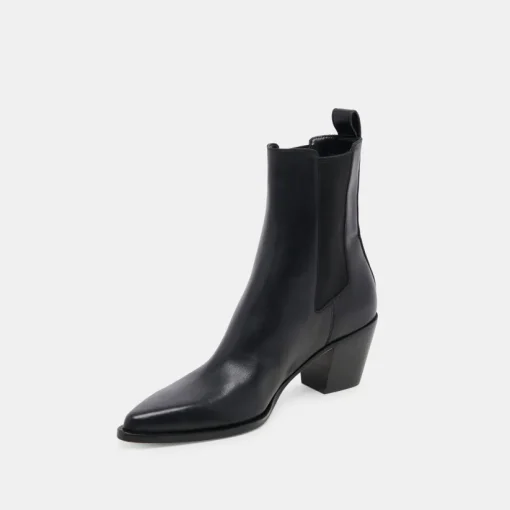 SHADIE H2O WIDE BOOTIES BLACK LEATHER