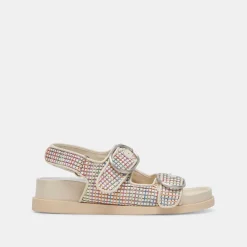 STARLA PRIDE SANDALS WHITE MULTI RAFFIA