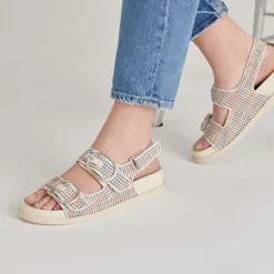 STARLA PRIDE SANDALS WHITE MULTI RAFFIA