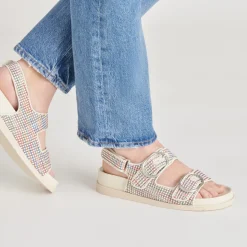 STARLA PRIDE SANDALS WHITE MULTI RAFFIA