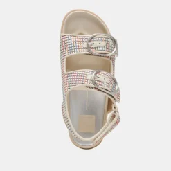 STARLA PRIDE SANDALS WHITE MULTI RAFFIA
