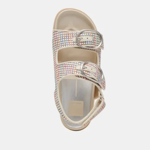 STARLA PRIDE SANDALS WHITE MULTI RAFFIA