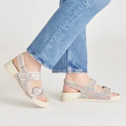 STARLA PRIDE SANDALS WHITE MULTI RAFFIA