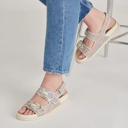 STARLA PRIDE SANDALS WHITE MULTI RAFFIA