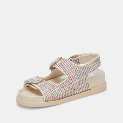 STARLA PRIDE SANDALS WHITE MULTI RAFFIA