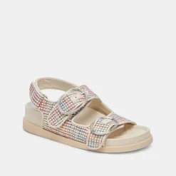 STARLA PRIDE SANDALS WHITE MULTI RAFFIA