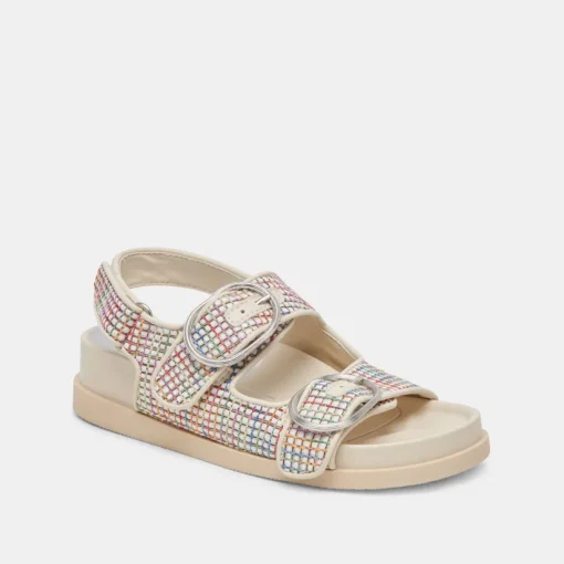 STARLA PRIDE SANDALS WHITE MULTI RAFFIA