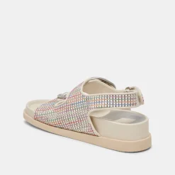 STARLA PRIDE SANDALS WHITE MULTI RAFFIA