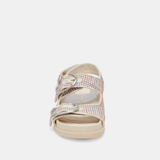 STARLA PRIDE SANDALS WHITE MULTI RAFFIA