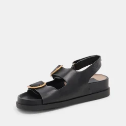 STARLA SANDALS BLACK LEATHER