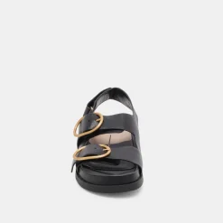 STARLA SANDALS BLACK LEATHER